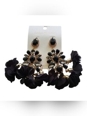 Crystal and Rhinestone Dangle Statement  Earrings
